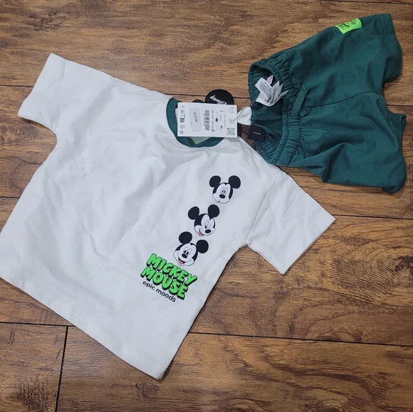 Zara Kids Matching Set - White and Green - Picture 3 of 3